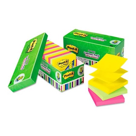 3M Post-it Pop-up Notes Ultra Pop-Up Note Refills R33018AUCP, 3" x 3", Ultra, 100 Sheets, 18/Pack R33018AUCP